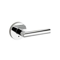 a chrome door handle on a white background