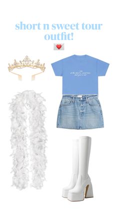 Get ready to steal the spotlight with this Sabrina Carpenter inspired short and sweet concert outfit! 🎤✨ Perfect for a night of music and fun, this look combines edgy style with effortless charm. Sabrina Carpenter Outfits Concert, Sabrina Carpenter Concert, Lilly Pulitzer Outfits, Outfits Concert, Concert Dresses, Steal The Spotlight, Short And Sweet