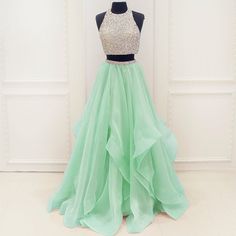 Mint Green Prom Dress, Cheap Prom Dresses Long, Prom Dresses 2017, Prom Dresses Two Piece, Evening Party Gowns, Piece Prom Dress, A Line Prom Dresses, Sweet 16 Dresses, Green Prom Dress