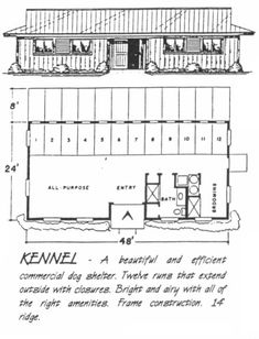 an old house with plans for the front and back