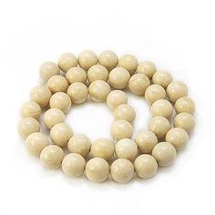 Natural Fossil Bead Strands, Round, Pale Cream or Bone Color. Semi-Precious Stone Beads for Jewelry Making. Affordable High Quality Beads for Jewelry Making. Bone Color, Jewelry Making Project, Large Hole Beads, Rhinestone Bead, Polymer Clay Beads, Beads For Jewelry Making, Beads For Jewelry, Bead Strand, Clay Beads