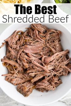 Bowl of shredded beef. Beef Roast Crock Pot, Pot Roast Crock Pot Recipes, Slow Cooker Roast Beef