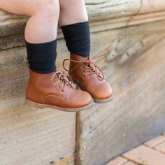 READY TO SHIP! Original design by MIL & Co. Boutique in Melbourne, Australia.  These adorable toddler boots are vintage inspired and made from beautiful soft leather. They are perfect for the little man or lady in your life.  These are an original design, in Melbourne. These perfectly crafted shoes are made in soft leather for comfort, now with a hard rubber, double stitched sole. Now offering up to youth size 6 due to popular demand. (size 5 & 6 youth can fit an adult - EU 38 & 39). Also availa Toddler Leather Boots, Vintage Brown Boots For Adventure, Vintage Brown Adventure Boots, Brown Vintage Adventure Boots, Outdoor Boots With Soft Sole And Round Toe, Cute High-top Leather Boots, Leather Boots With Round Toe For Playtime, Brown Boots With Soft Sole For Fall, Brown Soft Sole Boots For Fall