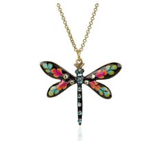 You'll look fly wearing this delicate dragonfly pendant featuring sparkly crystal accents. From Anne Koplik. Kahala Rose, Dragonfly Necklace, Body Stickers, Curated Gift Boxes, Dragonfly Pendant, Black Wings, Book Candle, Shoe Gifts, Curated Gifts