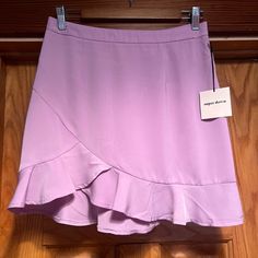 New Superdown Milan Mini Skirt In Lavender Size Medium M Purple Short Purple Mini Skirt For Day Out, Purple Fitted Mini Skirt, Purple Stretch Mini Skirt, Purple Relaxed Mini Skirt, Purple Tiny Skirt, Black Satin Skirt, Mini Pleated Skirt, Tiered Mini Skirt, Faux Leather Mini Skirt