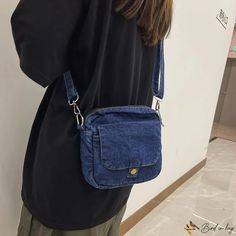 Bird in Bag - Shoulder bag literary denim bag female new fashion popular crossbody bags college students in class bag School Shoulder Bag In Denim Blue, School Shoulder Bag In Denim Blue With Pockets, Rectangular Denim Blue Shoulder Bag For School, Denim Crossbody Shoulder Bag For School, Denim Blue Canvas Shoulder Bag For School, Denim Blue Shoulder Canvas Bag For School, Denim Blue Shoulder Bag For School, Trendy Denim Blue Canvas Bag For School, Denim Shoulder Bag With Zipper Pocket For School