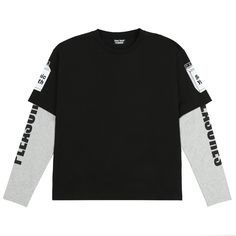 PLEASURES long sleeve t-shirt with prints.Composition: 100% Cotton Long Sleeve Gray T-shirt With Text Print, Gray Long Sleeve T-shirt With Text Print, Gray Long Sleeve T-shirt With Logo Print, Toddler Size Chart, Layered Long Sleeve, Size Chart For Kids, Engineered Garments, Womens Size Chart, White Midi Dress