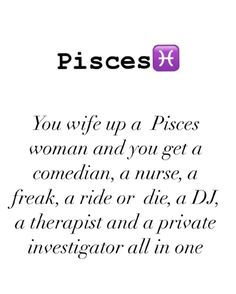 the words pisces are written in black and white, with an image of a woman