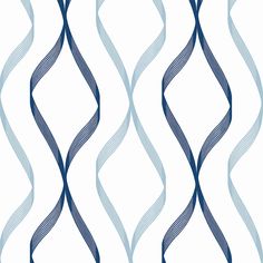 a blue and white wallpaper with wavy lines