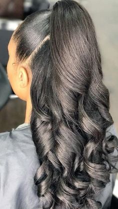 Straightening Natural Hair, Prom Hairstyles For Long Hair, Hair Done, Long Black Hair, Ponytail Styles, Half Up Hair, Baddie Hairstyles