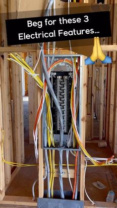 an electrical wiring box in the middle of construction