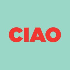 the ciao logo is shown on a green background with red letters in front of it