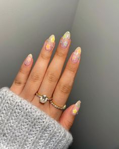 emily • chez nails on Instagram: “Pastel flowers in every color, please! 😊🌸🌷🌺🌻🌼 Inspired by @overglowedit @oliveandjune Cockatoo 💖, BI 🧡, JLR 💛, KMC 💚, BP 💜 (pr) @opi…” Neon Yellow Nail Art, Spring Nail Designs 2023, Yellow Nail Art Designs, Yellow Nail Designs, Neon Yellow Nails, Yellow Nail Art, Yellow Nails Design, Yellow Nail, Sunny Season