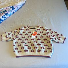 New Sweater With Tags. Little Hole But Can’t Really Tell Once On. Fits More Like A Big Medium/Large. Has Lots Of Stretch New Sweater, Crop Sweater, Cropped Sweater, Colorful Sweaters, Cider, Cherry, Sweaters For Women, Cream, Tags