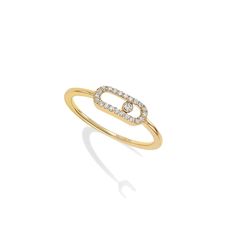 Messika Jewelry - YELLOW GOLD DIAMOND RING MOVE UNO | Manfredi Jewels Large Diamond Rings, Pave Diamond Band, French Luxury, Yellow Gold Diamond Ring, Rose Gold Diamond Ring, Diamond Jewel, Pave Diamond Ring, Luxury Rings, New Year Gift