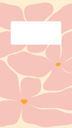 a pink flower with an orange spot in the center and a white rectangle above it