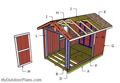 the plans for a small shed that is built into the ground and attached to the roof