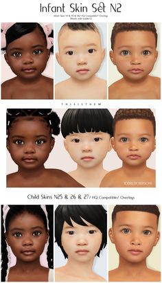 an image of different types of children's hair and skin for the simss