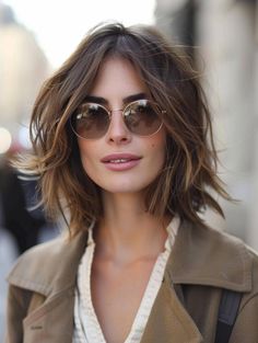 Trendy Layered Bob Haircuts for 2024: Versatile and Chic Styles Shaggy Bob With Bangs For Fine Hair, Mid Length Choppy Bob, Lob Haircut With Glasses, Medium Messy Bob Hairstyles, Shaggy Bob Side Part, Botox Bob Haircut, Layered Bob With Long Bangs, Shaggy Long Bob Hairstyles, Box Cut With Layers