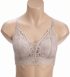 Beautiful, comfortable lace bra with ComfortFlex fit allows you to move freely without shifting. Wireless, lightly padded contour cup gives you a smooth, rounded shape. Very light padding along underside and at sides of cups for extra support. Stretch, seamed lace overlay extends over cup for a sexy, flattering neckline. Sheer mesh panel across center for extra coverage. Sewn-on elastic underband fits closely for consistent, light support. Sides and back are stretch lace with sewn-on elastic at Beige Lace Stretch Bra, Beige Stretch Lace Bra, Eileen West, Mesh Panel, Stretch Lace, Lace Overlay, Lace Bra, Convertible, Bali