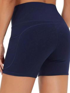 Waist Line:High Waist \nDetails:Pocket \nFit Type:Skinny \nColor:Black \nPattern Type:Plain \nFabric:High Stretch \nCare Instructions:Hand wash or professional dry clean \nPockets:No \nSheer:No \n Womens Biker Shorts, Gym People, Sports Shorts Women, Athlete Workout, Running Fitness, Women Sports, Lady Biker, Sports Shorts, Fitness Yoga