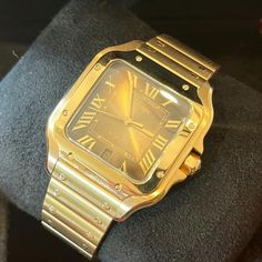 Cartier Santos (submodel) WGSA0095 Automatic Gold Yellow gold - Watch with original box and original papers - 2024 Seiko Presage, Tudor Black Bay, Cartier Santos, Royal Oak Offshore, Cartier Tank, Cartier Watch, Audemars Piguet Royal Oak, Yellow Gold Bracelet, Year 2024