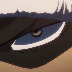 an anime character's eye with long eyelashes