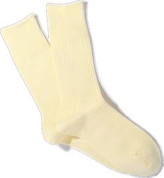 Solid Cotton Knee-high Socks For Spring, Cotton Knee-high Socks For Spring, Fitted Yellow Socks For Spring, Classic Mid-calf Cotton Socks, Yellow Cotton Socks For Spring, Us Man, Light Yellow, Crew Socks, Made In Japan