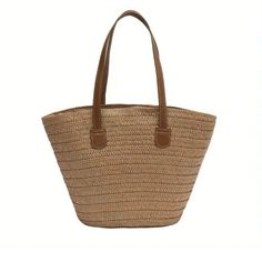 An Exquisite Khaki Straw Tote Bag, Meticulously Crafted From Natural Fibers. This Eco-Friendly Accessory Combines Style And Sustainability, Making It The Perfect Choice For Conscious Fashion Enthusiasts. With Its Spacious Interior And Sturdy Construction, This Bag Effortlessly Blends Functionality With A Touch Of Bohemian Charm. Whether You're Heading To The Beach Or Strolling Through The City, Our Straw Tote Bag Is A Versatile And Timeless Addition To Your Vacation Or Daily Wardrobe. This Tote Light Brown Large Capacity Beach Bag, Light Brown Large Capacity Bag For Vacation, Light Brown Large Capacity Vacation Bags, Large Capacity Light Brown Bag For Vacation, Khaki Straw Beach Bag Tote, Khaki Straw Beach Tote Bag, Summer Khaki Straw Travel Bag, Khaki Straw Shoulder Bag For Beach, Summer Travel Straw Bag In Khaki