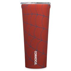 a red and blue tumbler cup with the words conocoe on it