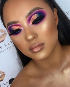 Bright Makeup, Cut Crease Makeup, Hooded Eye Makeup, Colorful Eye Makeup, Makeup Eye Looks, Creative Eye Makeup, Eye Makeup Tips