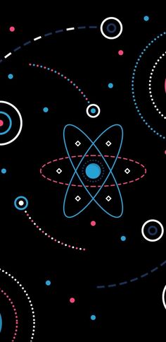 an abstract black background with circles and dots