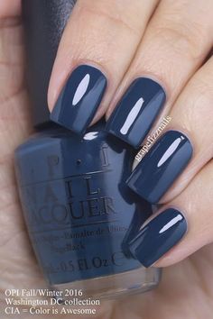 PRESS SAMPLES Hey Dolls! I have the new OPI Washington DC Collection to share with you today! OPI teamed with actress Kerry Was... Opi Blue Nail Polish, Fall Nails Opi, Dark Blue Nail Polish, Dark Blue Nails, Nails Dark, Nagellack Trends, Blue Nail Polish, Best Nail Polish