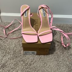 Steve Madden Pink Patent Uplift Heels Brand New Size 8 Pink Heels With 4-inch Square Toe, Pink Wedge Heels Medium Width, Floral Pumps, Nude High Heels, Strappy Block Heels, Shoes Steve Madden, Black Platform Heels, Green Heels, Steve Madden Heels