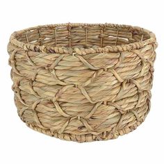 a large woven basket is shown on a white background