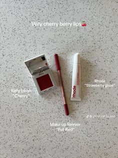 Rhode Lip Combo, Cherry Lip Combo, Berry Lip Combo, Cherry Cola Lip Combo, Lip Products Aesthetic, Lip Combos