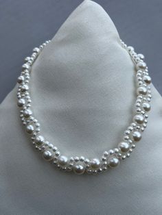 White beaded choker necklace  with adjustable chain and lobster clasp  Elegant and stylish Pearls Choker, Beaded Choker Necklace, Pearl Choker, Beaded Necklaces, Beaded Choker, White Beads, Chain Styles, Pearl White, Lobster Clasp