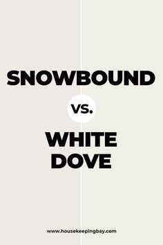 the words snowbound vs white dove are shown in black and white