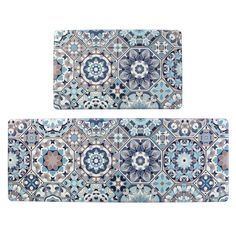 PRICES MAY VARY. Kitchen Rugs Mats Set with Runner 2 Pieces: The vintage blue farmhouse anti-fatigue kitchen floor mats set contains 2 rectangular mats (17 x 28 inches and 17 x 48 inches). The universal size makes it suitable for most kitchen areas no matter what size the space is. Colorful seamless tiles patchwork patterns design bring beautiful colors to your kitchen,and more joy and comfort to your cooking time. Anti-Fatigue Mats for Kitchen Floor: Rebound comfort standing mat.0.4-inch reboun Seamless Tiles, Kitchen Floor Mats, Blue Farmhouse, Anti Fatigue Kitchen Mats, Kitchen Rugs And Mats, Anti Fatigue Mat, Kitchen Carpet, Linen Store, Patterns Design