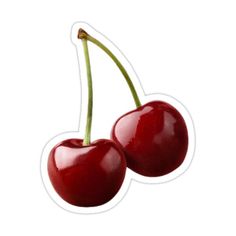 two cherries sticker on white background with no image in the bottom right corner