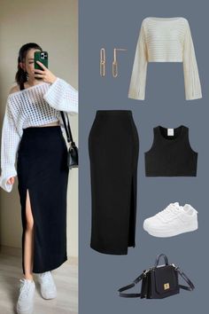 Pencil Skirt Outfits Casual, Womens Skirt Outfits, Skirt Tulle, Dressy Casual Outfits, Pencil Skirt Outfits, Casual College Outfits, Rock Outfit, Casual Day Outfits