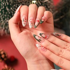 PRICES MAY VARY. ☃️❄️【Package Includes】24 Pcs fake nails in 12 different sizes in one pack. A sheet of jelly gum, a nail file and a small wooden stick are also included with the package. No need to buy other things, you can get the nail salon-like effect. ☃️❄️【Exquisite Design】Exquisite Christmas theme, Holographic Snowflake Nail Tips, 2 themes exquisite nails for you to choose, at affordable prices, fake nails stick on nails will enhance people s temperament and make people happy. You can be different every day. Suitable for girls women fashion styles. ☃️❄️【Material】These false nails with designs are made of healthy material, no irritating smell, not easy to break, and will not harm the human body or nails, and can be used with confidence. ☃️❄️【Lasting Effect】You can use the nail glue sti Nail Art Glitter, Nagel Tips, Manicure Tips, Manicure Diy, Coffin Press On Nails, Fake Nails With Glue, Diy Nail Art, Fake Nail