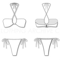 Technical Flats, Fashion Library, Fashion Flat Sketch, Sewing Machine Repair, Technical Drawings, Swimming Outfit, Summer Swim Suits, Summer Bikinis