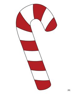 a candy cane with red and white stripes