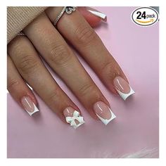 Acrylic Manicure, Nails Solid, Fake Nails White, Pink Designs, Nagel Tips, Manicure Diy, Nails White, Nails For Women