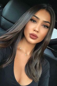 Fall Lip Color, Brazilian Hair Wigs, Lip Color Makeup, Fall Makeup Looks, Brunettes, Human Hair Wigs, Lace Wigs