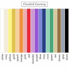 the color chart for an array of different colors