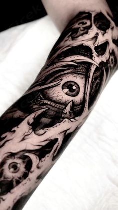 a man's arm with an all seeing eye tattoo on it