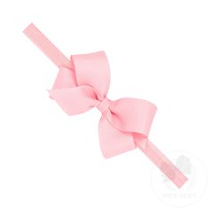 Our mini grosgrain bow is now perfect for baby after adding it to this matching soft elastic band. This bow headband for your baby is available in light pink and white, and sized to perfectly fit Newborns (0-6 mo) or Infants (6-24 mo). Pink Baby Bow, Baby Band, Girls Hair Bow, Pink Newborn, Bow Accessories, One Hair, Girl Hair Bows, Girls Hair, Baby Bows