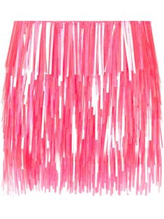 fuchsia pink fringe detailing low-rise tiered skirt thigh-length Fringe Skirts, Mini Skirt Pink, Hot Pink Skirt, Tiered Mini Skirt, Wedding Guest Looks, City Dress, Fringe Skirt, Demi Fine Jewelry, Skirt Fits